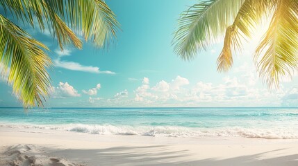 Located in the Caribbean, this beach has beautiful sand and palm trees