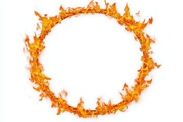 Frame border of a fire, isolated on a transparent background, PNG