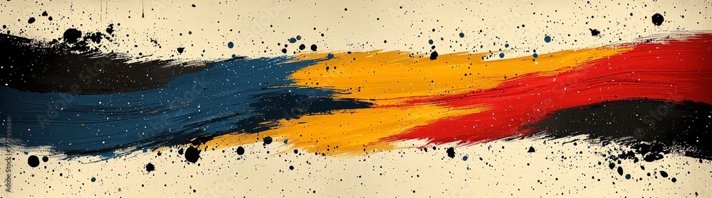 Poster painting with vibrant and bold colors. combo of fat brush strokes creates a dynamic composition.