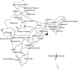INDIA MAP WITH DIVISIONS STATES DEPARTMENTS