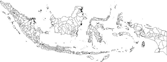 INDONESIA MAP WITH DEPARTMENTS DIVISIONS STATES COUNTIES