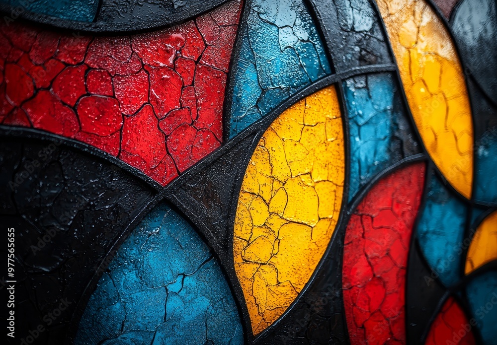 Poster the shapes are vibrant and creative with bold colors dynamic arrangements striking patterns abstract