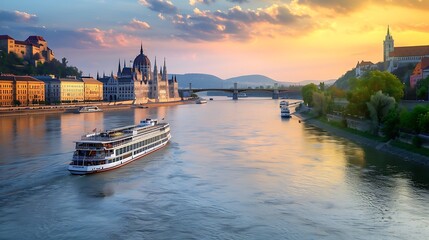 Taking a river cruise on the Danube, Europe, takes you through the heart of the continent, passing historic cities, castles, and picturesque landscapes. The gentle flow of the river provides 