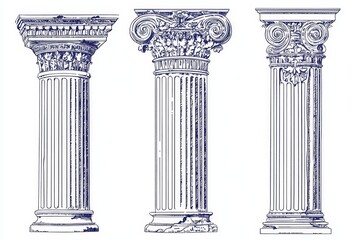 Obraz premium A PNG graphic of the Parthenon's Greek pillars architecture letterbox.
