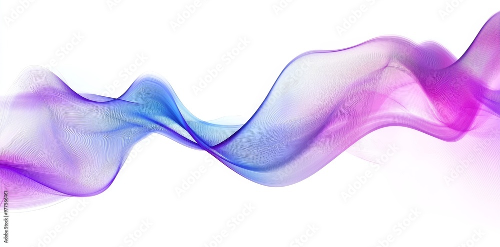 Poster Light rays emitting from blue and purple neon lights on an abstract background