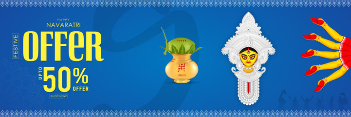 Happy, Durga Puja, Poster, Navaratri, Sale, Offer, Banner,
