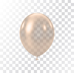 Transparent balloons isolated on white background. Holiday gift decoration.