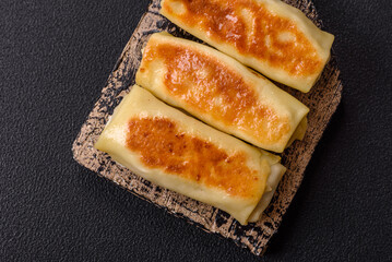 Sweet or savory crepe with different fillings for a hearty breakfast