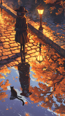 Anime Autumn Scenery &ndash; Paddle Reflection and Fall Vibes