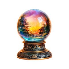 Crystal globe. Isolated on transparent background.