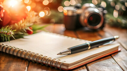Business Goals for 2025: Soft Focus Image of Notepad & Pen Symbolizing New Year Planning and Aspirations