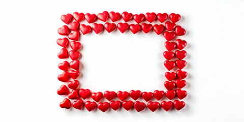 Obraz premium Flat Border Frame with Floating Hearts & Equality Symbol for Human Rights Day - Love, Unity & Fairness Message Space - Vector Illustration