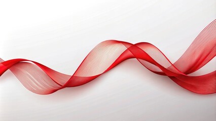red satin ribbon on a white background