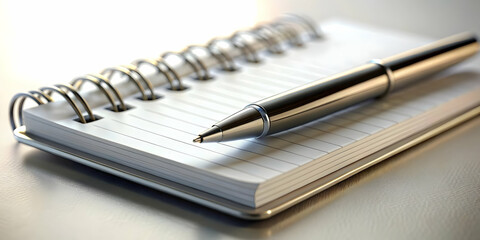 3D Business Goals for 2025: Focused Planning with Notepad & Pen - Symbolizing Aspirations in a Blurred Background