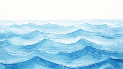 Fototapeta premium Watercolor texture featuring soft blue waves and stripes gently blending into the background capturing the fluidity and essence of the ocean