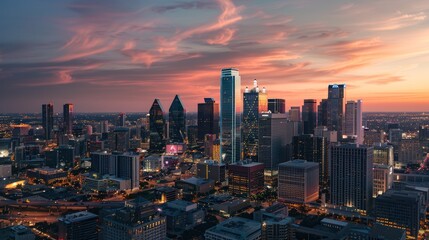 Dallas Skyline at Sunset