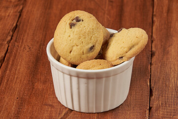 Homemade cookies with dark chocolate chips