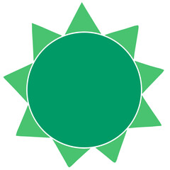 green sun icon cartoon illustration