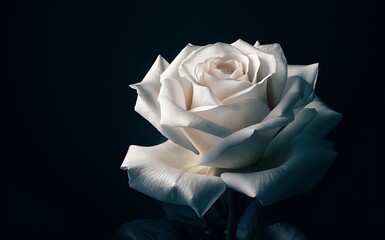 Generative-AI, Close-Up of Rose Stem with Thorns and a Partially Wilted Rose on a Moody Background