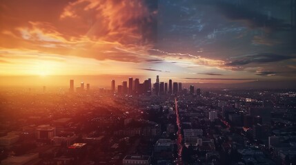 Fototapeta premium Los Angeles Sunset Skyline