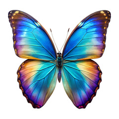 Obraz premium Colorful Morpho Didius Butterfly on White Background. Perfect for: Spring festivals, Weddings, Nature festivals