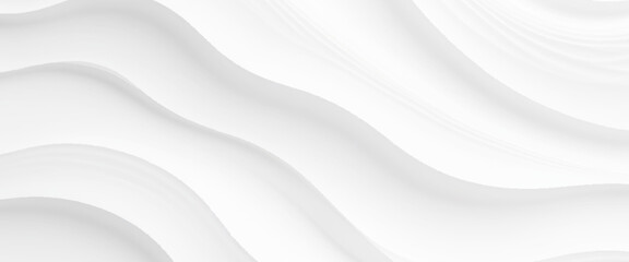 white wave curve lines banner background design. White wave modern abstract background. Luxury horizontal white background for business banner, poster, backdrop, voucher, invite. Vector illustration