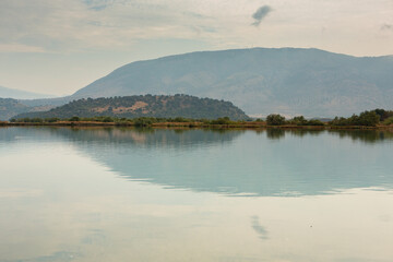 Ancient Roman city ruins in town of Butrint, Albania. This Archeological site is World Heritage Site by UNESCO. Traveling in Albania, Europe.