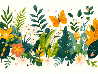 Nature Inspired Flat Calendar Icons Set: Simple Leaf and Flower Designs for Each Month of 2025 - Elegant Vector Illustrations for Modern Business Use