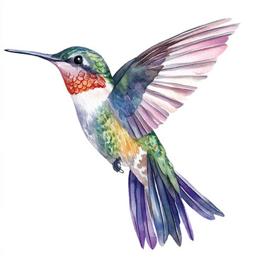 recommend clip art: Hummingbird watercolor clipart illustration isolated