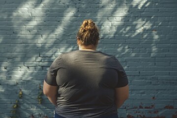 A person with obesity faces discrimination and prejudice, challenging societal stigmas and advocating for body positivity and self-acceptance