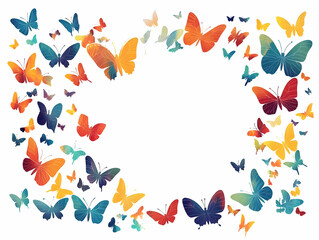 Fototapeta premium Flat Holographic Butterfly Frame Design - Perfect for Nature-Themed Events and Announcements with Copy Space - Simple Vector Illustration
