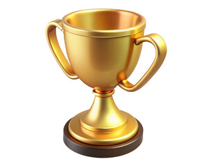 Elegant Golden Trophy Cup for Winners – High-Quality Award Symbol PNG