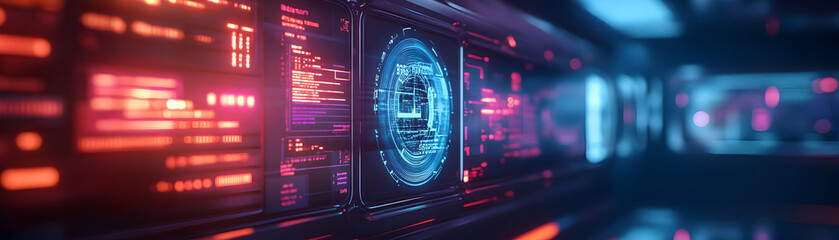 Obraz premium Futuristic Holographic HIV Testing Kiosk Concept: Macro Shot Showcasing Non-Invasive Instant Testing Technology Interface