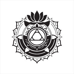 Fototapeta premium black and whitet Illustrated line art mandala.