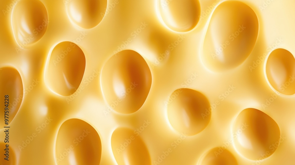 Poster a close up of a piece of cheese with holes in it, ai