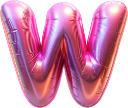 A to Z ABCs Letter Numbers Magenta Color Foil Holographic Clip Arts PNG