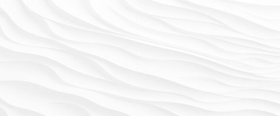 white wave curve lines banner background design. White wave modern abstract background. Luxury horizontal white background for business banner, poster, backdrop, voucher, invite. Vector illustration