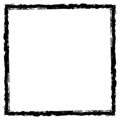 Obraz premium Black square frame isolated on white. Old worn frame . Vector frame for text, photo, card, certificate, picture, banner, poster