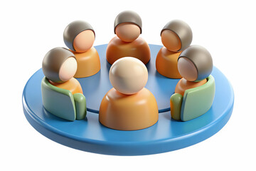 Obraz premium Flat Support Group Circle Concept: Candid Emotional Moments of Survivors and Patients - Wide Angle Vector Illustration Showcasing Supportive Faces and Clasped Hands