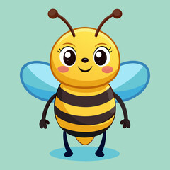 Download Cute Bee Standing Cartoon Vector Icon Illustration. Eps File For Design.