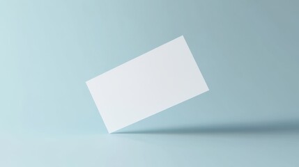 Blank white 3D visiting card template floating on a clean background perfect for mockup or design presentation
