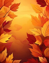 Fototapeta premium Autumn leaves frame the sun