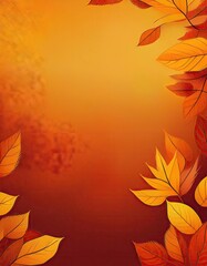 Fototapeta premium Autumn leaves frame a warm sky