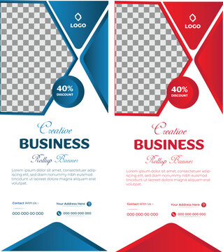 Modern concept colour full Roll up banner for business event and presentations .