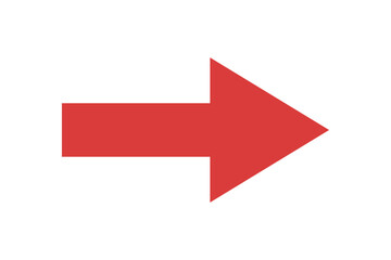 Short red arrow sign isolated on transparent background - Vector illustration icon