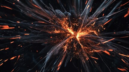Obraz premium Explosive burst of colors and light in a dark environment showcasing dynamic motion and intense energy