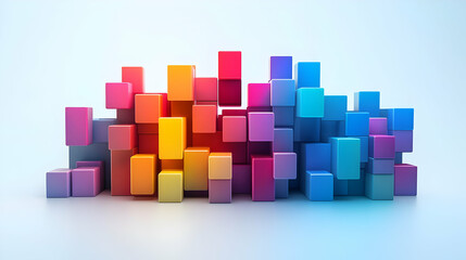 Vibrant 3D Abstract Color Blocks Background for 2025 Calendar Design - Energetic Movement and Dynamic Aesthetic