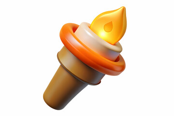 Flat Isolated Glowing Torch Icon Symbolizing Hope and Freedom for Human Rights Day - Vector Illustration Highlighting Justice and Light