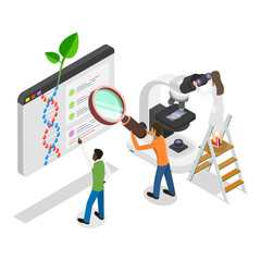 3D Isometric Flat  Illustration of Science Research. Item 2