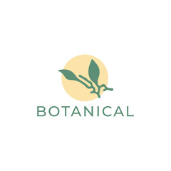 ILLUSTRATION ECO LEAF GREEN COLOR SIMPLE BOTANICAL LOGO ICON TEMPLATE DESIGN VECTOR